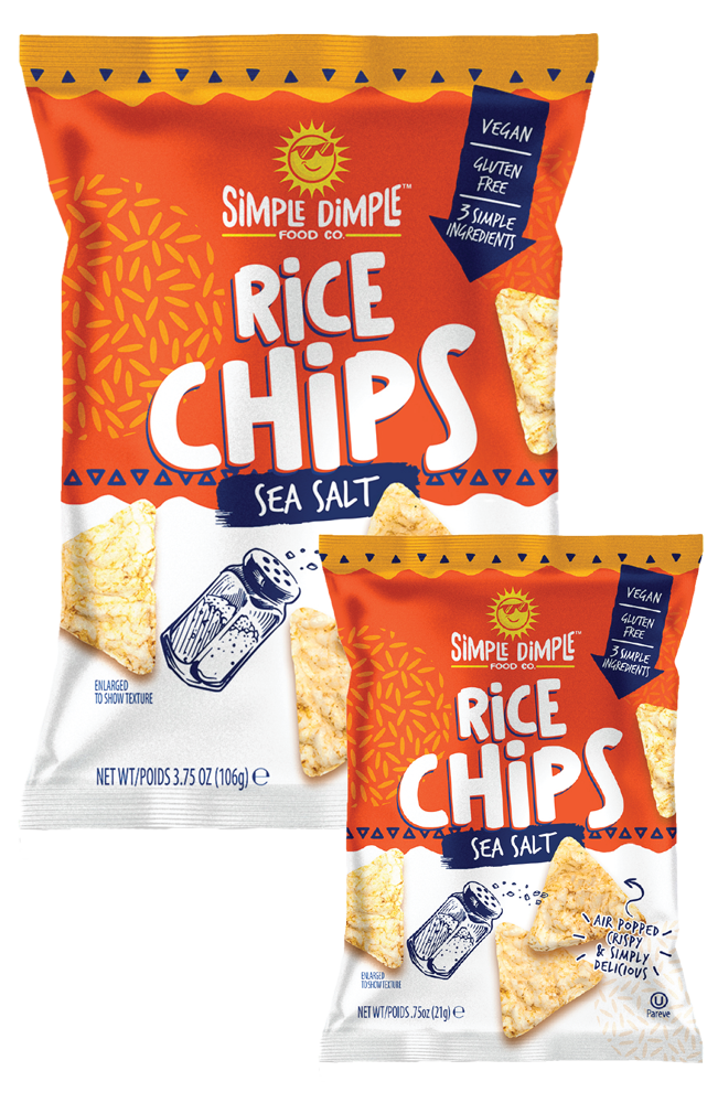 Simple Dimple Rice Chips – Sea Salt (3.75oz and .75oz bags)